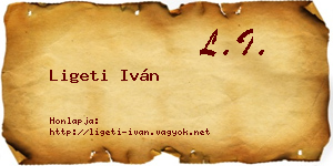 Ligeti Iván névjegykártya